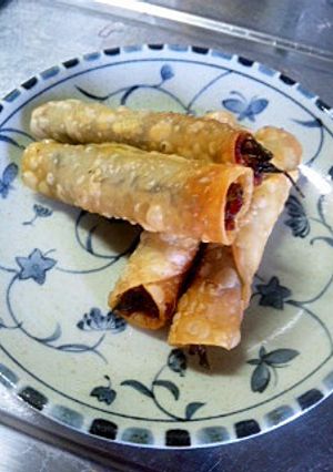 餃子の皮揚げインゲン巻き-レシピのメイン写真