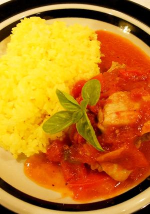 チキンのトマト煮☆サフランライス添え-レシピのメイン写真