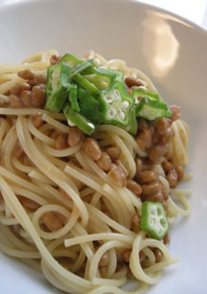 柚子こしょう風味の納豆梅パスタ-レシピのメイン写真