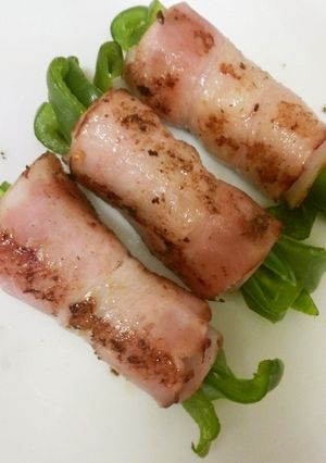 お弁当に簡単!!ピーマンのベーコン巻き-レシピのメイン写真