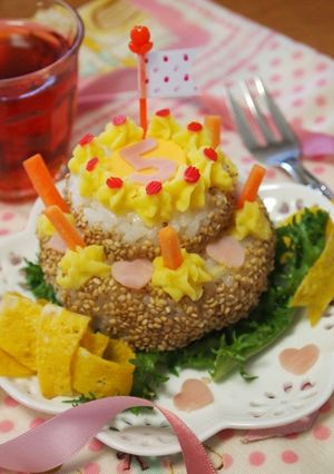 お誕生日に♪ケーキおにぎり♪-レシピのメイン写真