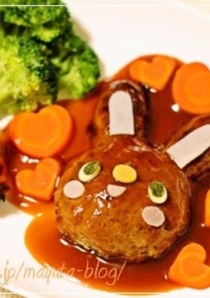 ＊ウサちゃんハンバーグ＊-レシピのメイン写真