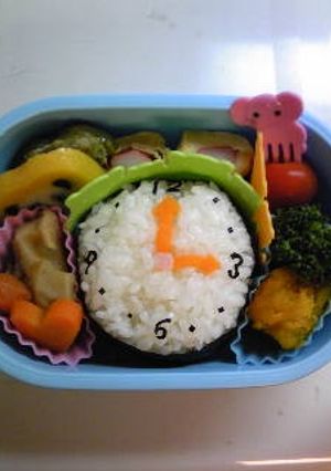 キャラ弁☆おにぎり35・時計-レシピのメイン写真