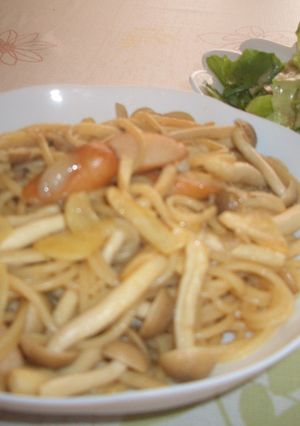 バターしょうゆきのこスパ-レシピのメイン写真