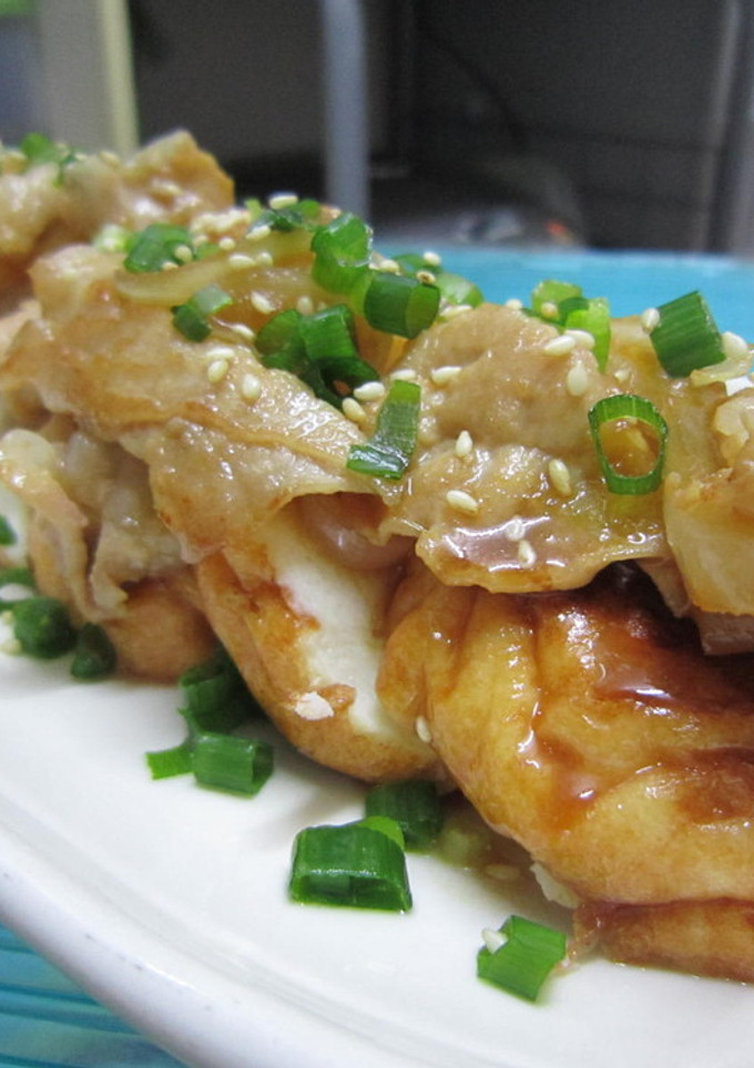 ガッツリ系☆厚揚げの生姜焼きのせ-レシピのメイン写真