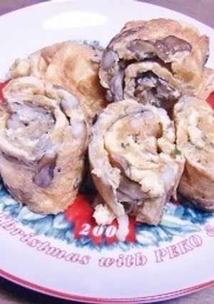 柿の種とマイタケ入りの、卵焼きです-レシピのメイン写真