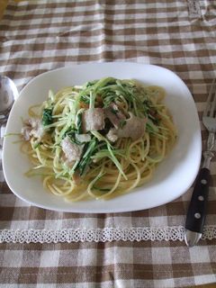 豚バラと水菜の✿柚子胡椒スパゲティー✿-レシピのメイン写真