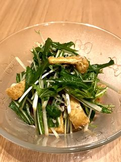 超簡単♪水菜と油揚げのじゃこ和えサラダ-レシピのメイン写真