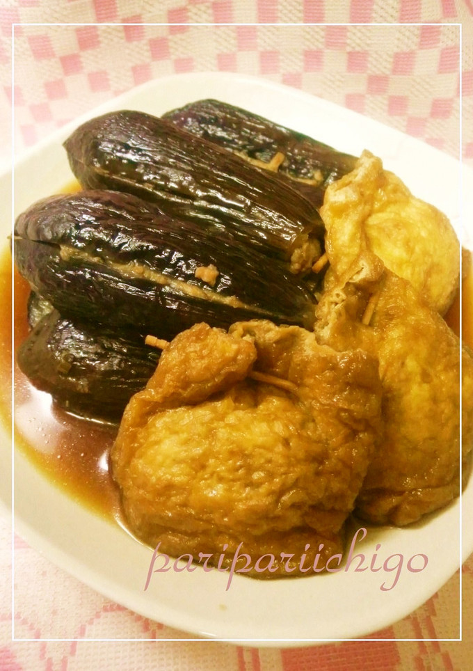 茄子の挽肉はさみ煮♡余ったタネで巾着煮-レシピのメイン写真
