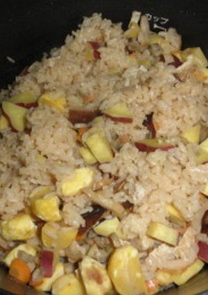 秋の味覚栗・さつま芋の炊き込みご飯-レシピのメイン写真