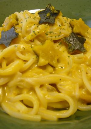 麺かさ増し☆かぼちゃ豆乳クリーム・パスタ-レシピのメイン写真