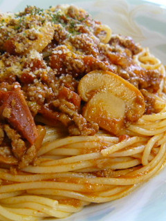 簡単♪挽肉とマッシュルームのトマトパスタ-レシピのメイン写真