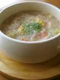 かにかまだけど…中華風♪かに玉春雨スープ