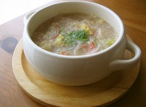 かにかまだけど…中華風♪かに玉春雨スープ-レシピのメイン写真
