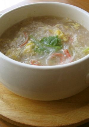 かにかまだけど…中華風♪かに玉春雨スープ-レシピのメイン写真
