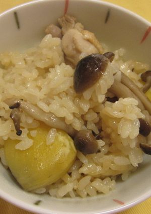 秋味三昧♪鶏ときのこと栗の炊き込みご飯-レシピのメイン写真