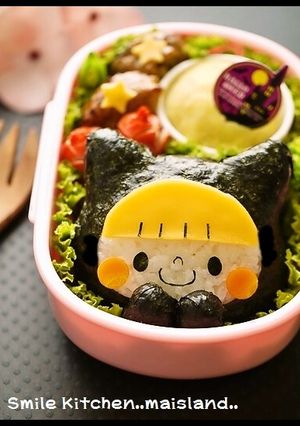 ハロウィンに♪黒猫頭巾ガール＊キャラ弁-レシピのメイン写真