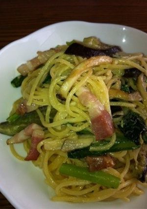 小松菜&ナス等のマヨネーズパスタ-レシピのメイン写真