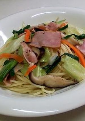 ベーコン＆しいたけ・野菜たっぷりパスタ-レシピのメイン写真