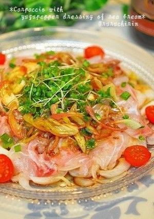 ✿鯛のカルパッチョ柚子胡椒ドレッシング✿-レシピのメイン写真