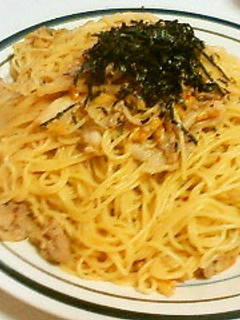 まろやか〜豚キムクリームスパゲティ-レシピのメイン写真