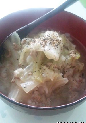キャベツとひき肉の和風コンソメスープ-レシピのメイン写真