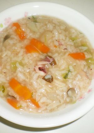 韓国風お粥　いかと野菜　圧力鍋で-レシピのメイン写真