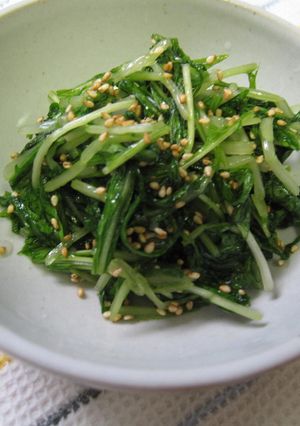野菜不足の夫に☆水菜のハリハリナムル風-レシピのメイン写真