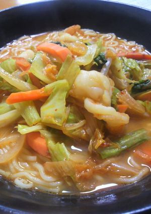 野菜キムチ炒めちゃんぽん-レシピのメイン写真