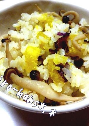 秋てんこ盛り！さつまいも炊き込みご飯。-レシピのメイン写真