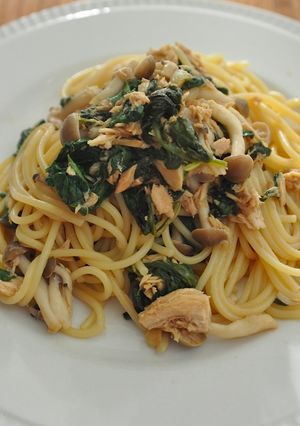 ポン酢ｄｅしめじとほうれん草のツナパスタ-レシピのメイン写真