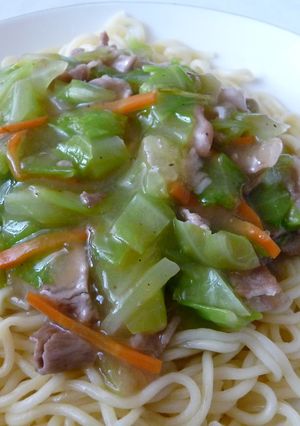 サッポロ一番「ちゃんぽん」であんかけ麺-レシピのメイン写真