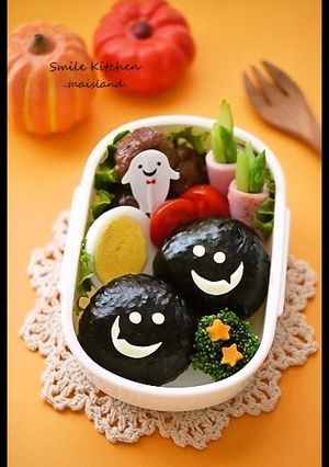 ハロウィンキャラ弁★真っ黒おばけちゃん♪-レシピのメイン写真