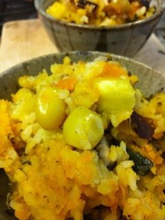 かぼちゃさつまいもぎんなん炊き込みご飯☆-レシピのメイン写真