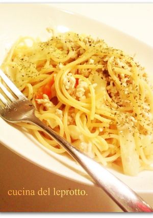 キャベツと鶏ミンチのクリームパスタ-レシピのメイン写真