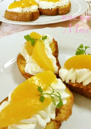 黄桃で幸せ＊ふわふわ〜フレンチトースト-レシピのメイン写真