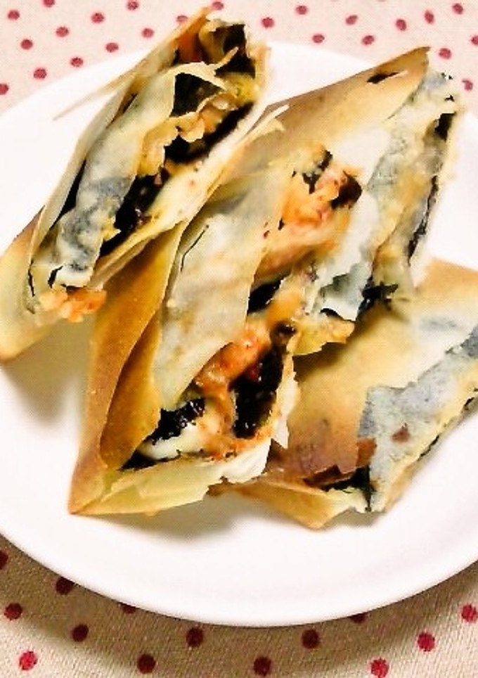 簡単おつまみ♪韓国海苔とキムチーズ焼き-レシピのメイン写真