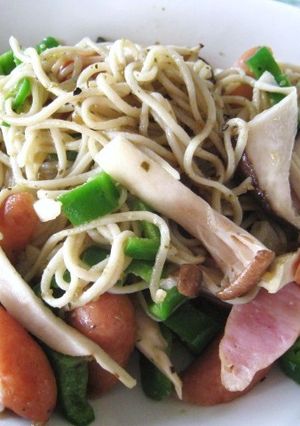 大豆粉パスタバジルソース味（ダイエット）-レシピのメイン写真