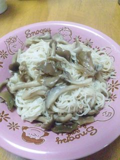ビーフン風…ザーサイときのこの素麺炒め-レシピのメイン写真