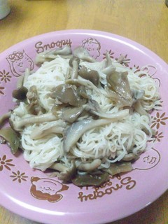 ビーフン風…ザーサイときのこの素麺炒め-レシピのメイン写真
