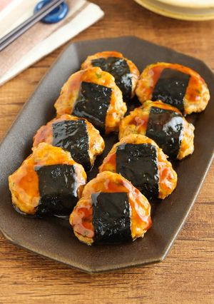 ふわふわ♡豆腐入り鶏つくねの磯辺焼き-レシピのメイン写真