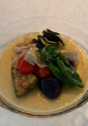 夏野菜と鶏肉の揚げ煮浸し-レシピのメイン写真