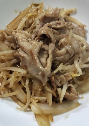 豚こま切れ肉とモヤシのオイスターソース炒め-レシピのメイン写真