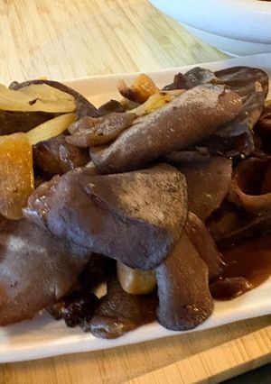 市販の味付きモツとキクラゲの炒め物-レシピのメイン写真