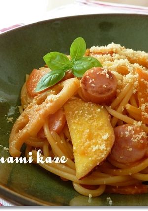 秋野菜たっぷりの秋色ナポリタン-レシピのメイン写真