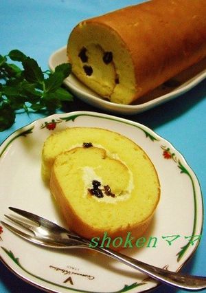 バタークリームのロールケーキ(外巻き)♪-レシピのメイン写真