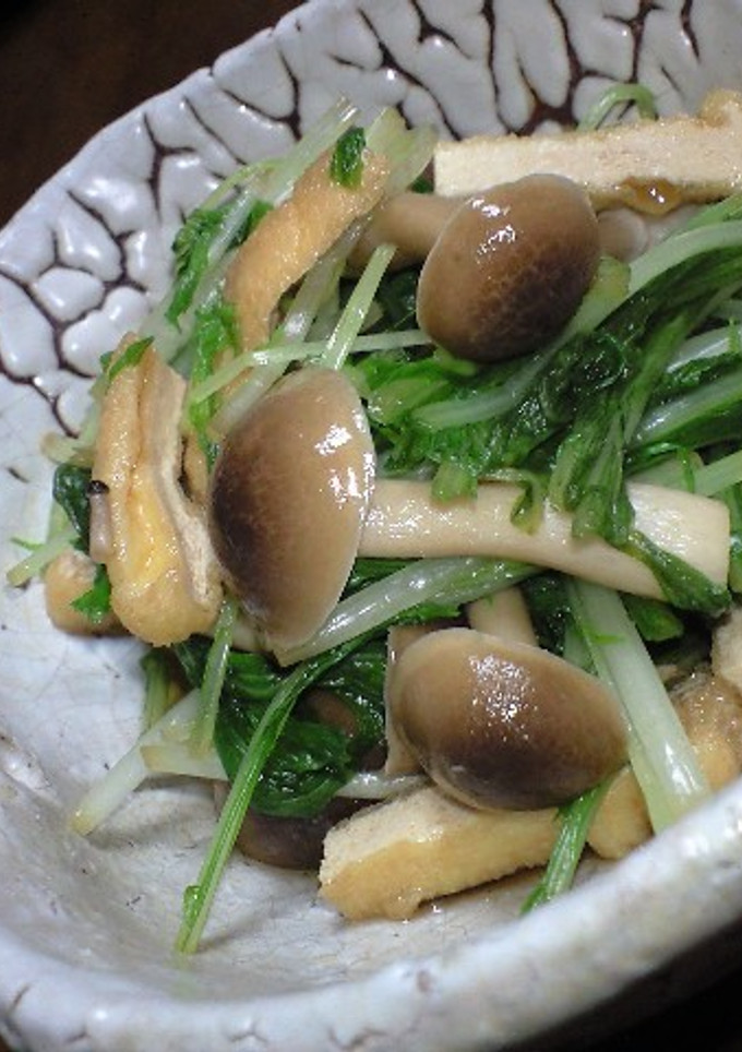 水菜ときのこの煮びたし-レシピのメイン写真