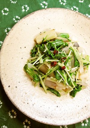 蓮根と水菜のシャキシャキ炒め-レシピのメイン写真