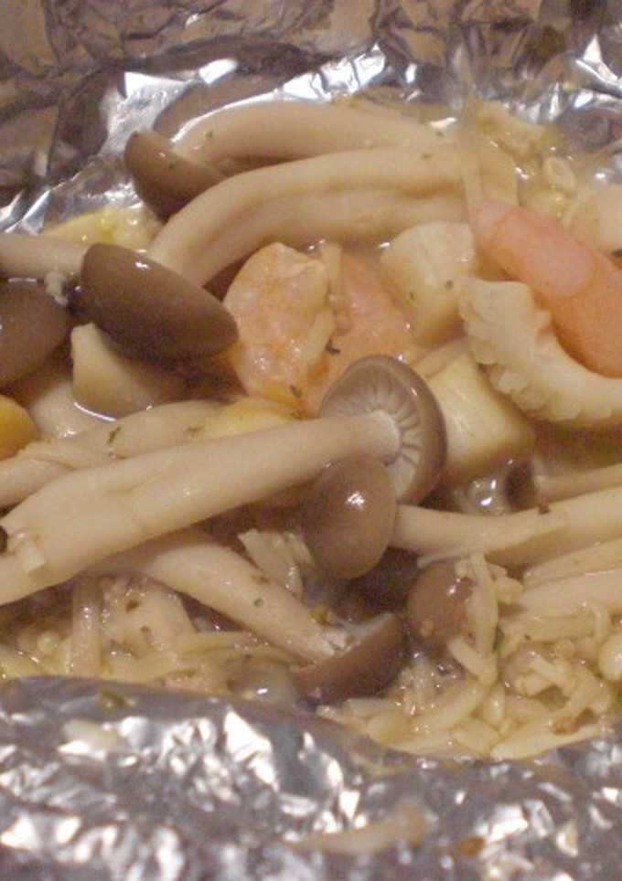きのことシーフードのホイル焼き-レシピのメイン写真