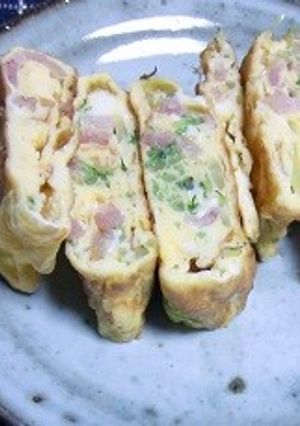 ベーコンと水菜の卵焼き-レシピのメイン写真